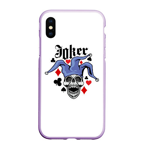 Чехол iPhone XS Max матовый JOKER Джокер / 3D-Сиреневый – фото 1
