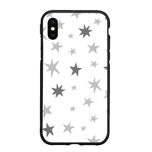 Чехол iPhone XS Max матовый Звездочкиstars / 3D-Черный – фото 1