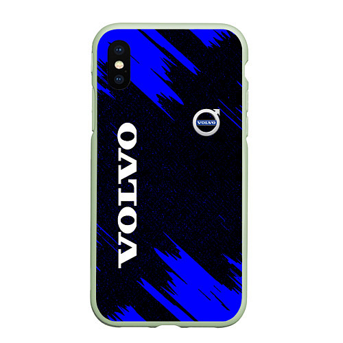 Чехол iPhone XS Max матовый Volvo авто текстура / 3D-Салатовый – фото 1