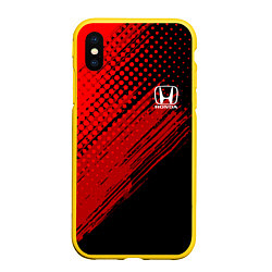 Чехол iPhone XS Max матовый Honda - Red texture