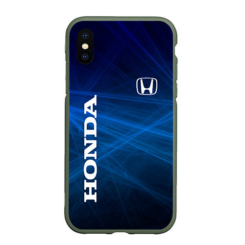 Чехол iPhone XS Max матовый Honda - Blue / 3D-Темно-зеленый – фото 1