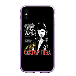 Чехол iPhone XS Max матовый Сектор Газа Punks Not Dead, цвет: 3D-сиреневый