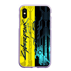 Чехол iPhone XS Max матовый CYBERPUNK 2077 Логотип, цвет: 3D-светло-сиреневый