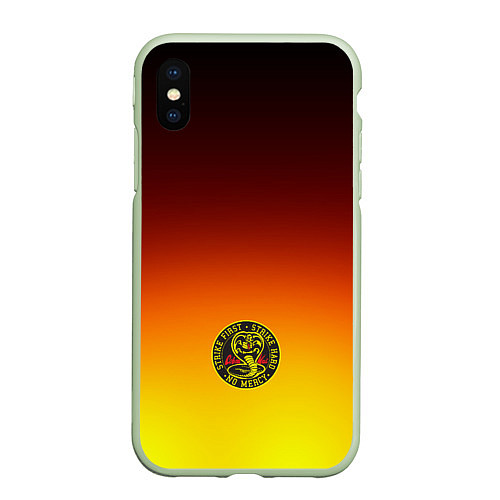 Чехол iPhone XS Max матовый Кобра Кай Cobra Kai Gadient / 3D-Салатовый – фото 1