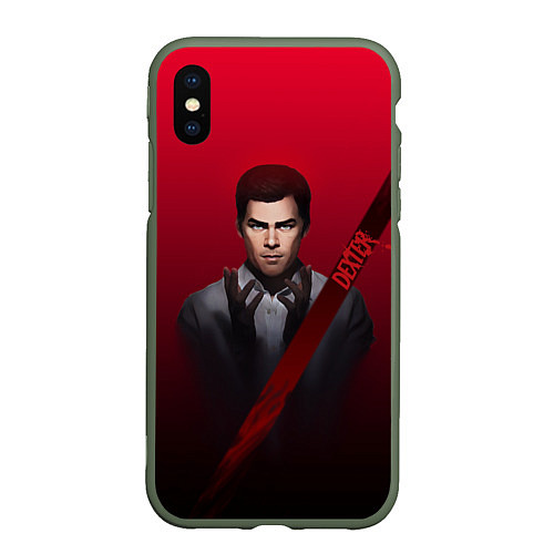 Чехол iPhone XS Max матовый Dexter New Bloob / 3D-Темно-зеленый – фото 1