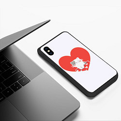 Чехол iPhone XS Max матовый Котик желает любви, цвет: 3D-черный — фото 2