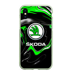 Чехол iPhone XS Max матовый Skoda: Auto Logo