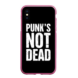 Чехол iPhone XS Max матовый PUNKS NOT DEAD Панки Живы, цвет: 3D-малиновый