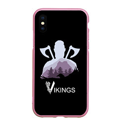 Чехол iPhone XS Max матовый Зов Викинга, цвет: 3D-розовый