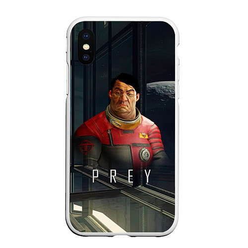 Чехол iPhone XS Max матовый Prey Инженер / 3D-Белый – фото 1