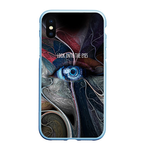 Чехол iPhone XS Max матовый Look into the eyes / 3D-Голубой – фото 1