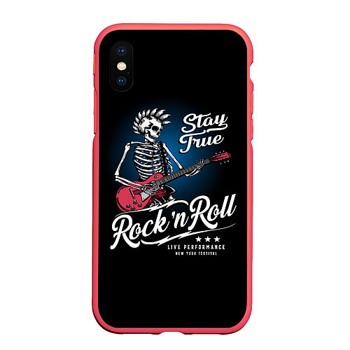 Чехол iPhone XS Max матовый Rock-n-Roll Punk / 3D-Красный – фото 1