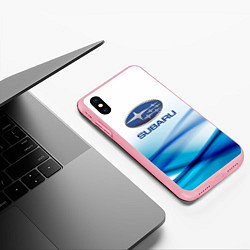 Чехол iPhone XS Max матовый Subaru Спорт текстура, цвет: 3D-баблгам — фото 2