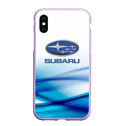 Чехол iPhone XS Max матовый Subaru Спорт текстура, цвет: 3D-сиреневый