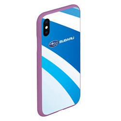 Чехол iPhone XS Max матовый Subaru Logo спорт, цвет: 3D-фиолетовый — фото 2