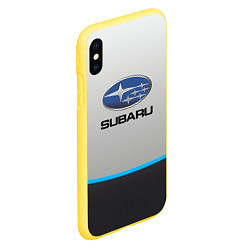 Чехол iPhone XS Max матовый Subaru Неоновая полоса, цвет: 3D-желтый — фото 2