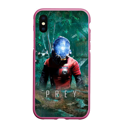 Чехол iPhone XS Max матовый Prey game / 3D-Малиновый – фото 1