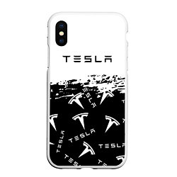 Чехол iPhone XS Max матовый Tesla - Black & White