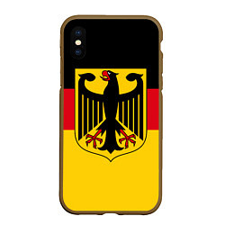 Чехол iPhone XS Max матовый Германия - Germany, цвет: 3D-коричневый