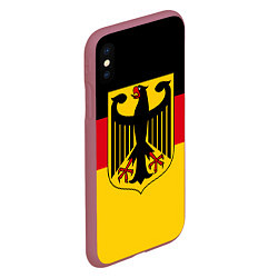 Чехол iPhone XS Max матовый Германия - Germany, цвет: 3D-малиновый — фото 2
