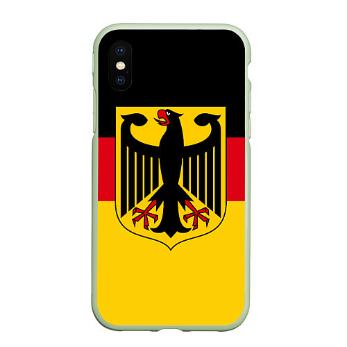 Чехол iPhone XS Max матовый Германия - Germany / 3D-Салатовый – фото 1