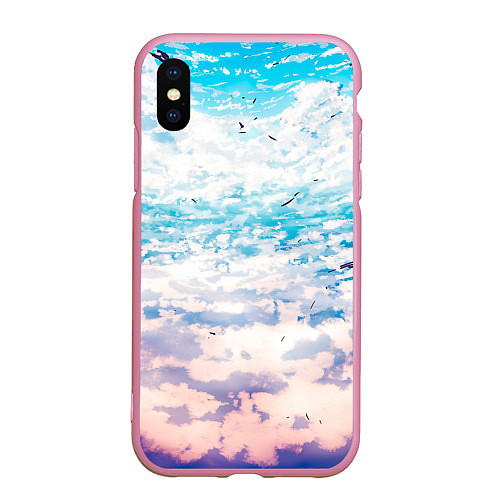 Чехол iPhone XS Max матовый Небо-арт / 3D-Розовый – фото 1