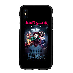 Чехол iPhone XS Max матовый Клинок, рассекающий демонов - плакат, цвет: 3D-черный