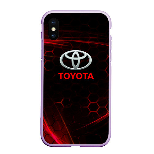 Чехол iPhone XS Max матовый Toyota sport соты / 3D-Сиреневый – фото 1