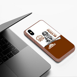 Чехол iPhone XS Max матовый Охотничья Собака, цвет: 3D-коричневый — фото 2
