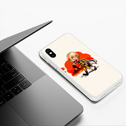 Чехол iPhone XS Max матовый One Punch Man Сайтама, цвет: 3D-белый — фото 2