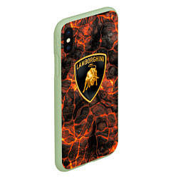 Чехол iPhone XS Max матовый Lamborghini - Вулкан из щелей, цвет: 3D-салатовый — фото 2