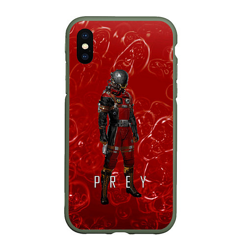 Чехол iPhone XS Max матовый Prey blood horror / 3D-Темно-зеленый – фото 1