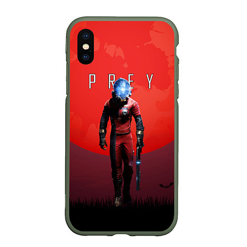 Чехол iPhone XS Max матовый Prey красная планета / 3D-Темно-зеленый – фото 1