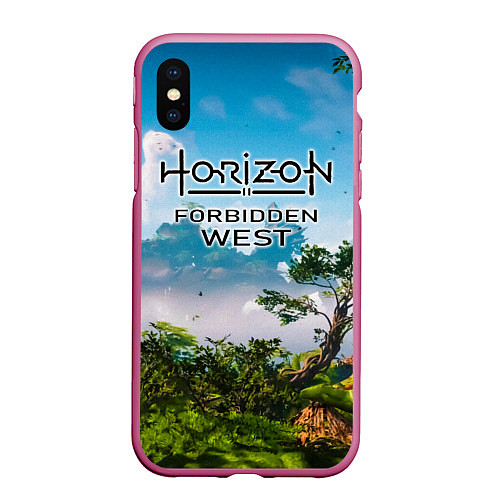 Чехол iPhone XS Max матовый Horizon Forbidden West Хоризон Запретный Запад / 3D-Малиновый – фото 1