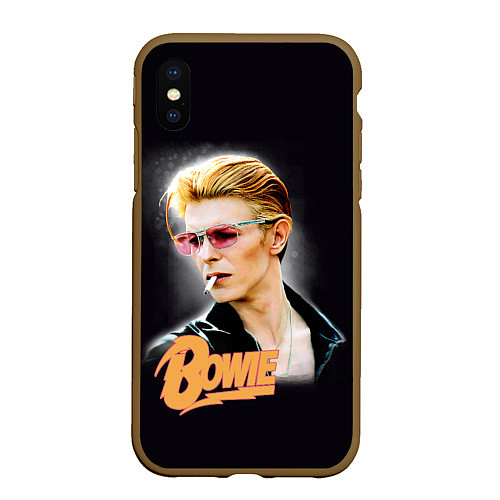 Чехол iPhone XS Max матовый David Bowie Smoking / 3D-Коричневый – фото 1