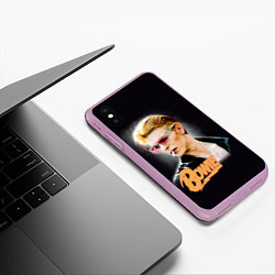 Чехол iPhone XS Max матовый David Bowie Smoking, цвет: 3D-сиреневый — фото 2