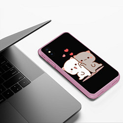 Чехол iPhone XS Max матовый Кошачья любовь навсегда Kitty love forever, цвет: 3D-розовый — фото 2