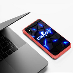 Чехол iPhone XS Max матовый КС ГО - 3D ПЛИТЫ, цвет: 3D-красный — фото 2