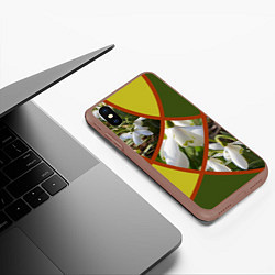Чехол iPhone XS Max матовый Весна 8 Марта Подснежники, цвет: 3D-коричневый — фото 2