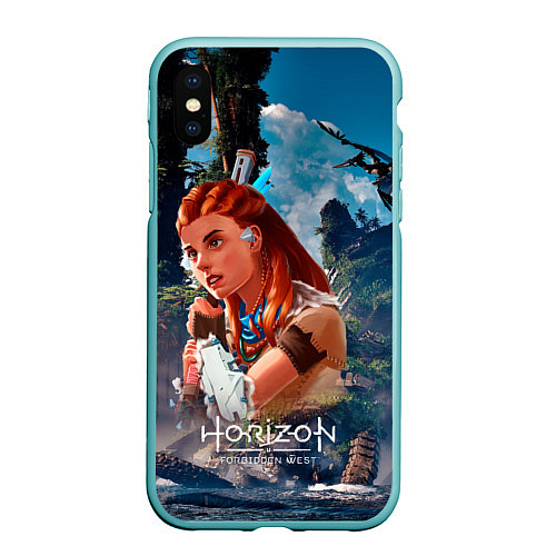 Чехол iPhone XS Max матовый Aloy Horizon / 3D-Мятный – фото 1