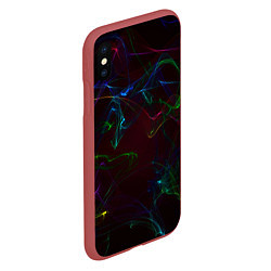 Чехол iPhone XS Max матовый CURVE NEON ABSTRACTION, цвет: 3D-красный — фото 2