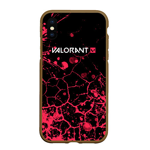 Чехол iPhone XS Max матовый Valorant: Брызги красок трещины / 3D-Коричневый – фото 1