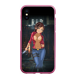 Чехол iPhone XS Max матовый Claire Redfield from Resident Evil 2 remake by sex, цвет: 3D-малиновый