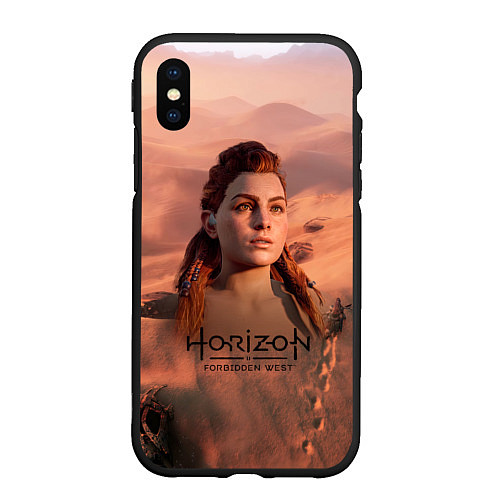 Чехол iPhone XS Max матовый Aloy Horizon Forbidden Zero Dawn / 3D-Черный – фото 1