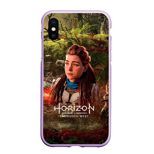 Чехол iPhone XS Max матовый Horizon Forbidden West Aloy / 3D-Сиреневый – фото 1