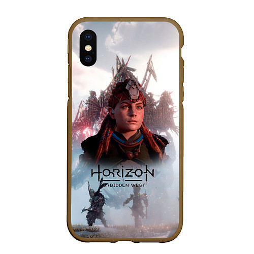 Чехол iPhone XS Max матовый Элой Horizon Forbidden West game / 3D-Коричневый – фото 1