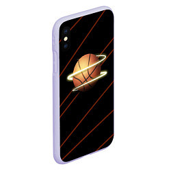 Чехол iPhone XS Max матовый Баскетбол life, цвет: 3D-светло-сиреневый — фото 2