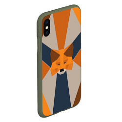 Чехол iPhone XS Max матовый Metamask Крипто лиса, цвет: 3D-темно-зеленый — фото 2