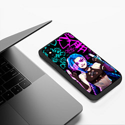 Чехол iPhone XS Max матовый JINX ДЖИНКС NEON PATTERN, цвет: 3D-черный — фото 2