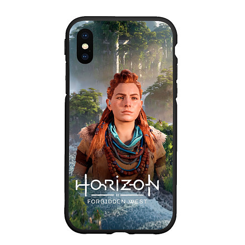 Чехол iPhone XS Max матовый Элой дикий лес Horizon / 3D-Черный – фото 1